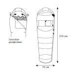 Снаряжение - Пуховый спальный мешок правый Гоби экстрим 1300 (комфорт -10)