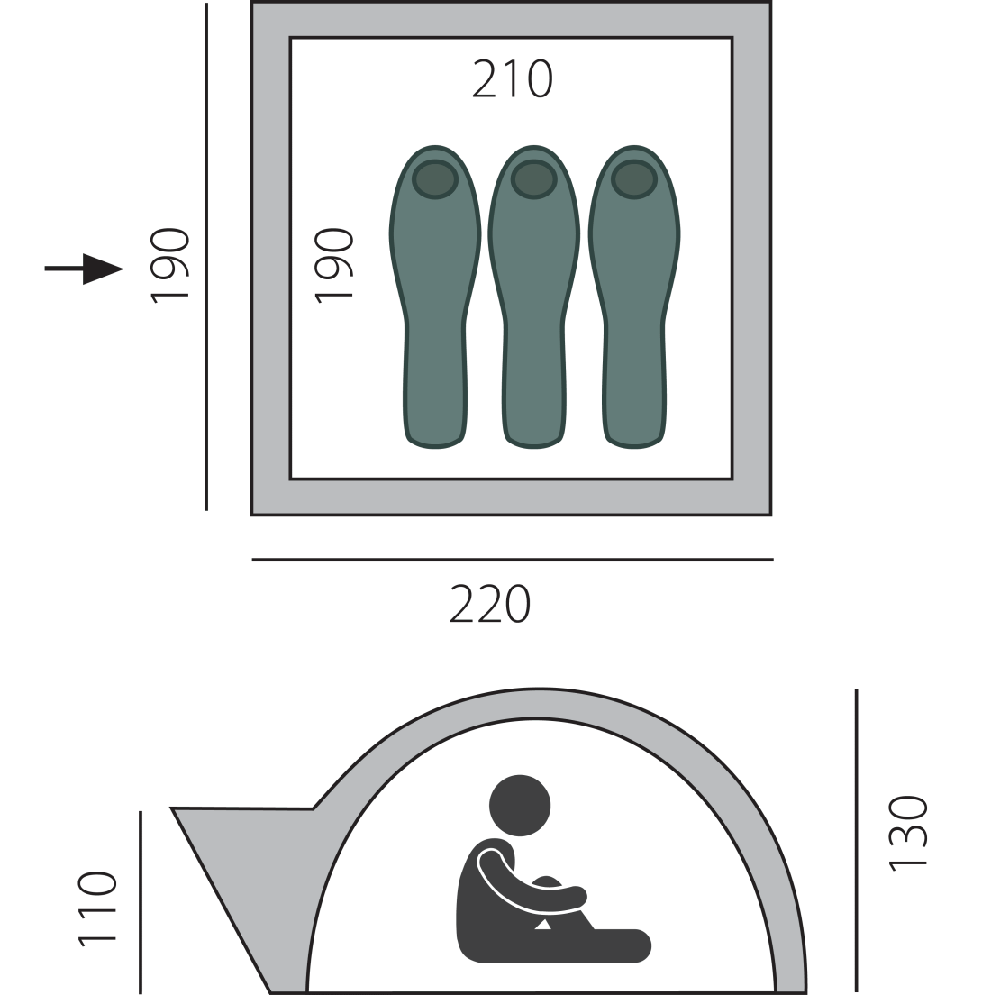 Практичная походная палатка BTrace Wing 3