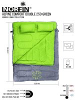 Мешок-одеяло спальный Norfin Alpine Comfort Double 250 (комфорт +10)