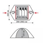 Туристическая палатка Tramp Peak 3 (V2) с юбкой