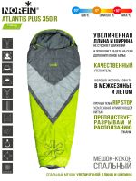 Мешок-кокон спальный правый Norfin Atlantis Plus 350 R (комфорт +10)