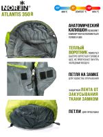 Мешок-кокон спальный правый Norfin Atlantis 350 R (комфорт +10)