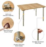 Складной кемпинговый стол King Camp 1913 4-folding Bamboo table 6040