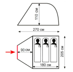 Туристическая палатка Totem Summer 3 Plus (V2)