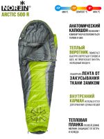 Спальный мешок-кокон правый Norfin Arctic 500 R (комфорт -10С)