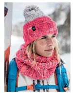 Buff - Яркий шарф Knitted & Polar Hat Yssik Pink Fluor