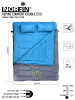 Мешок-одеяло спальный Norfin Alpine Comfort Double 250 (комфорт +10)