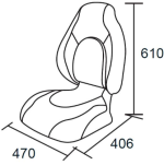Комфортное сиденье с высокой спинкой для лодки Premium Countured