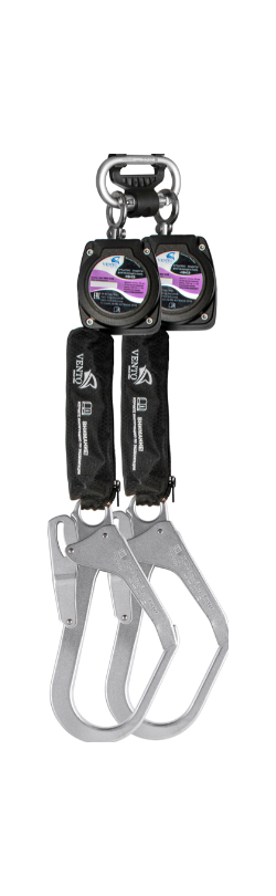 Двухплечевое средство защиты Венто НВ-02 втягивающего типа с карабином Стальной монтажный (2022)