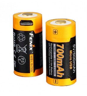 Fenix - Аккумулятор 16340 700 mAh Li-ion с разъемом для USB