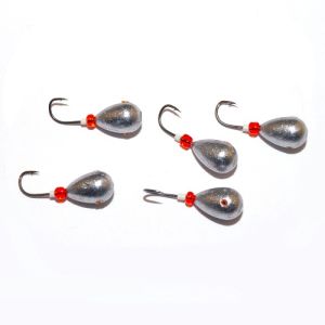 Россия - Приманка свинцовая серебряная с трубкой и бисером упаковка 10 штук Капля