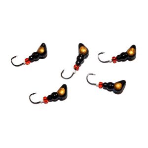 Россия - Приманка свинцовая черная золотая коронка с трубкой и бисером 10 штук Муравей