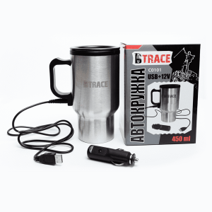 Стильная автокружка BTrace USB +12V 0.45