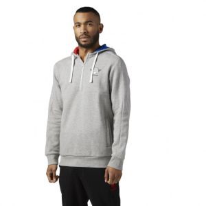 Комфортная мужская толстовка Reebok F Gr Half Zip Hoody Mgreyh
