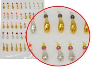 Россия - Приманки свинцовые золото-серебо упаковка 50 штук Уралка