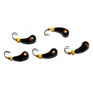 Россия - Приманка свинцовая черная золотая коронка с трубкой и бисером упаковка 10 штук Уралка