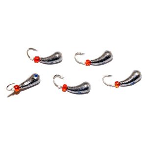 Россия - Приманка свинцовая серебряная с трубкой и бисером упаковка 10 штук Уралка