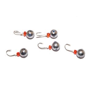 Россия - Приманка свинцовая серебяная с трубкой и бисером упаковка 10 штук Шар