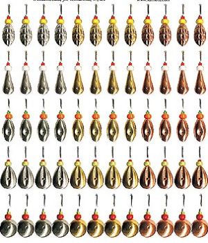 Россия - Приманки паяные золото-серебро-медь упаковка 60 штук Средние