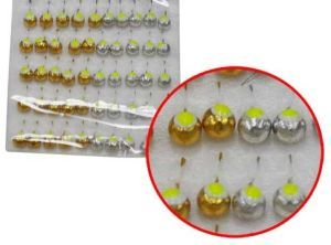 Россия - Приманки литые золото-серебро с люминофором упаковка 25 штук Шар