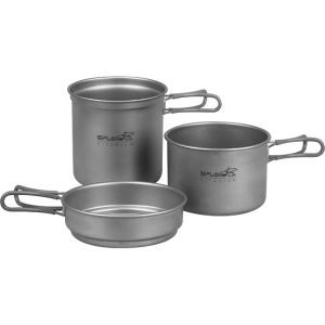 Сплав - Набор посуды из титана походный 2 кастрюли, 1 сковородка
