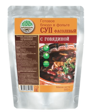 Готовый обед Кронидов фасолевый суп с говядиной