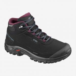 Удобные ботинки Salomon Shelter cs wp w bk/ebony/winetasti