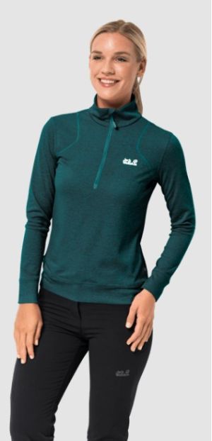 Jack Wolfskin - Женская эластичная футболка Sky Range Halfzip W