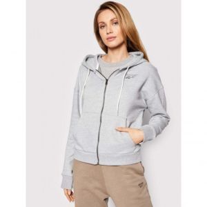 Комфортная женская толстовка Reebok Te Textured Logo Fullzip