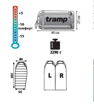 Tramp - Спальный туристический мешок Siberia 7000 (комфорт -1 С)