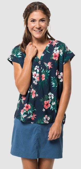 Jack Wolfskin - Элегантная женская футболка Victoria Tropical Shirt W