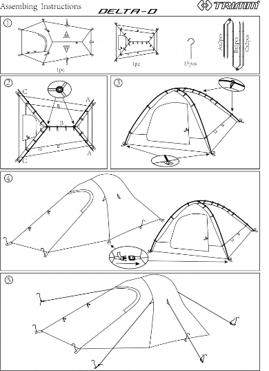 Trimm - Комфортная двухместная палатка Adventure Delta-D