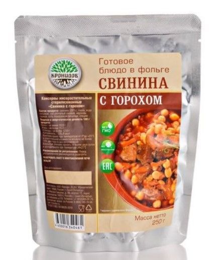 Кронидов - Готовая консерва Свинина с горохом