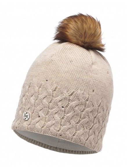 Buff - Теплая шапка Knitted & Polar Fleece Hat Elie Beige