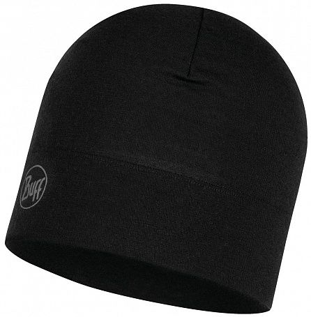 Buff - Шапка легкая Midweight Merino Wool Hat Solid Black