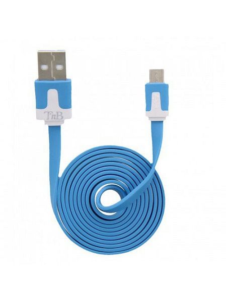 T'nB Accessories - Цветной кабель USB / microUSB CBFLAT1WH для зарядки и синхронизации