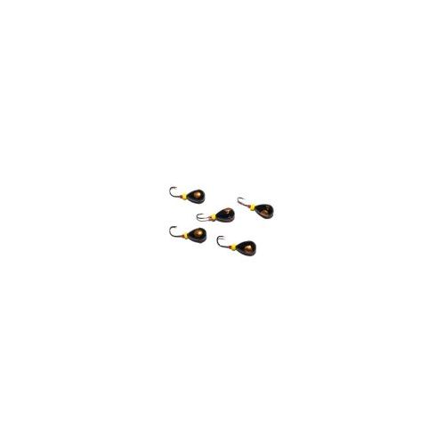 Россия - Приманка свинцовая черная золотая коронка с трубкой и бисером упаковка 10 штук Капля