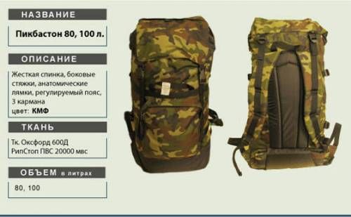 Россия - Камуфляжный рюкзак Пикбастон 80