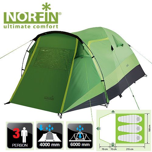 Norfin - Туристическая палатка 3-х местная Bream 3 NF
