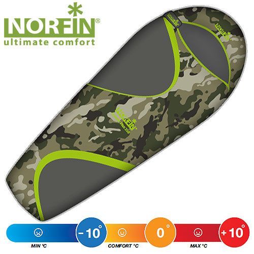 Norfin - Туристический мешок-кокон Scandic Plus 350 с правой молнией (комфорт 0 С)