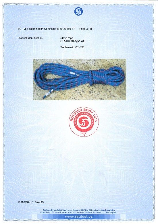 Венто - Cтатическая веревка для альпинизма Static 10 мм
