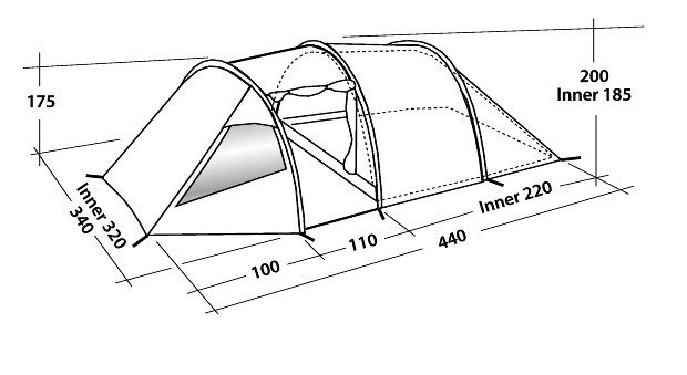 Easy Camp - Палатка просторная пятиместная Tornado 500