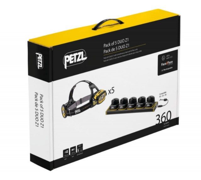 Petzl - Набор качественный из пяти фонарей с зарядным устройством Duo z1