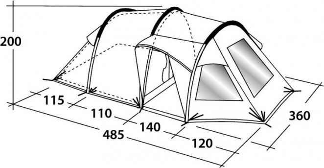 Outwell - Палатка трехкомнатная Nevada 5