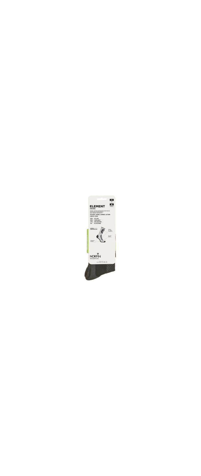 Носки Norfin T1M Element Hiking Coolmax Crew