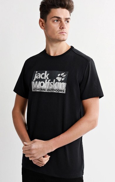 Стильная дышащая футболка Jack Wolfskin Logo T M