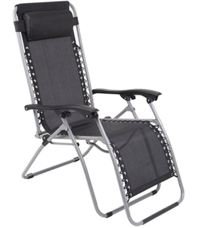 Чёрное кресло-шезлонг GoGarden Fiesta петроль