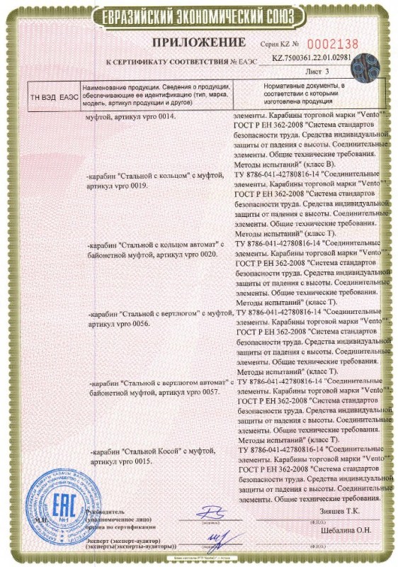 Венто - Карабин дюралюминиевый надежный Большой