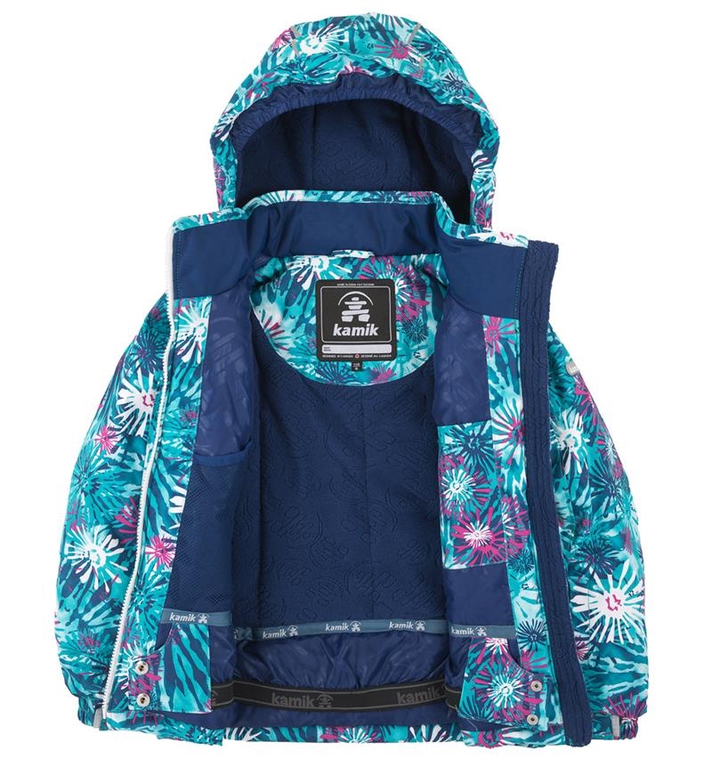 Kamik - Приталенная куртка для девочек Aria flowerburst