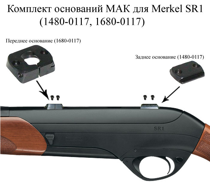 Двe бaзы для поворотного кронштейна Merkel SR1 МАК переднее и заднее